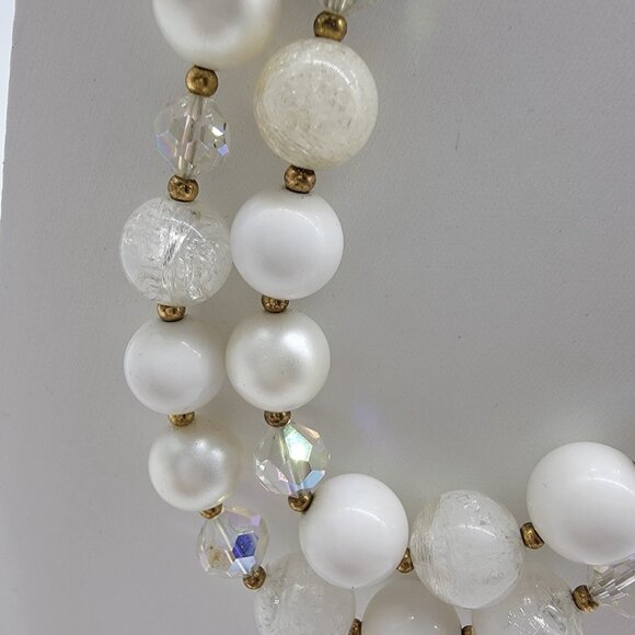 Double Strand Faux Pearl Necklace Vintage‎ Classic Career - Picture 3 of 6